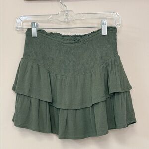 Hayden Girls: Girls Olive Green Two Tier Ruffle Skort, Size L